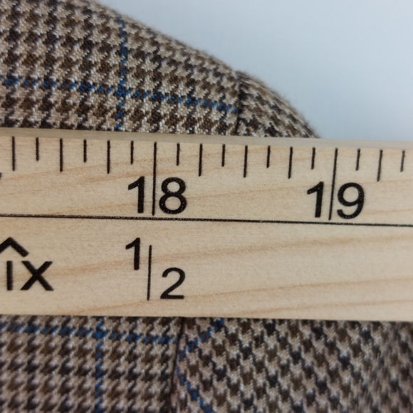 Lauren Ralph Lauren Suit Jacket Mens 40R Houndstooth Brown Blue 2 Button Front - Picture 7 of 9